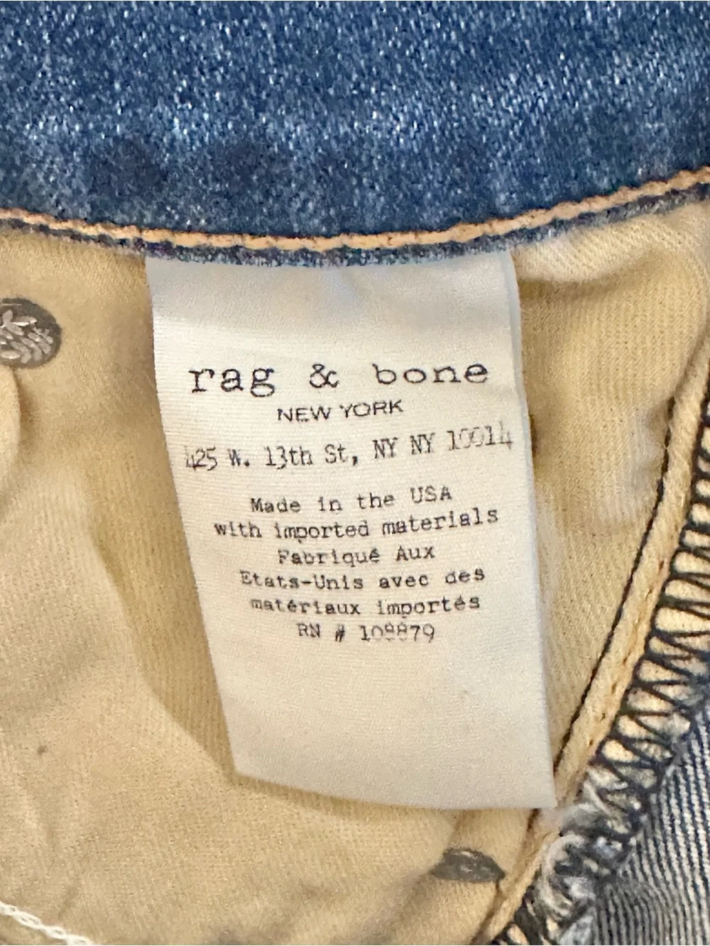 Rag & Bone Blue Distressed Denim Jean Cutoff Shorts Sz 24